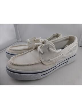 Sperry Top-Sider Women's Size 5.5 M White Canvas Mesh Boat Shoes Comfort M3